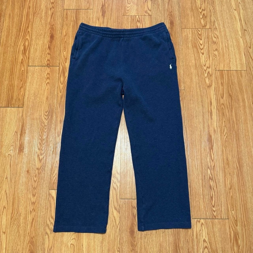 Polo Ralph Lauren Men's Sweatpants Large Blue Baggy Cotton Heavy